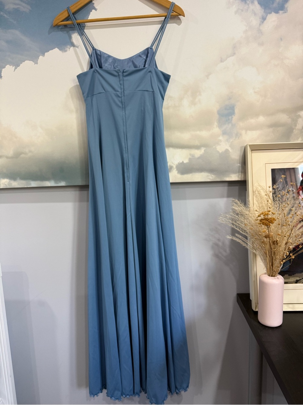 Vintage Blue Maxi Slip Dress |Prairie Romance | Coastal | Fit Modern Small - Picture 6 of 15